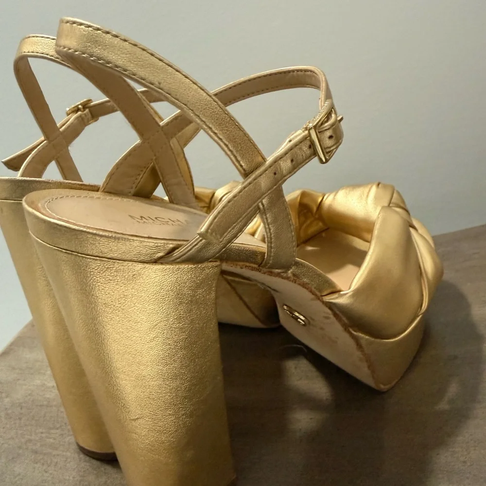 Michael Kors plataform Gold Shoes - Picture 12 of 14